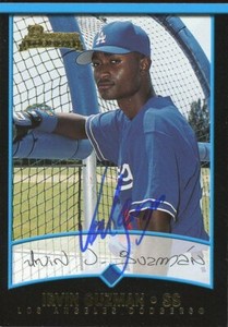 2001 Bowman IRVIN JOEL GUZMAN Signed Card autograph AUTO dodgers RAYS