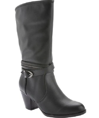 Bota Baretraps Abilene panturrilha média preta tamanho 11 média NOVA      - Imagem 1 de 4