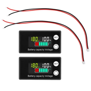 2X Indicatore Capacità Batteria LCD Voltmetro Misuratore Tensione Litio Tester Monitor - Foto 1 di 17
