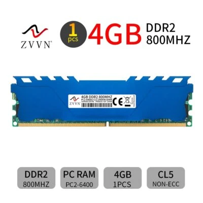 ZVVN 4GB DDR2 800MHz PC2-6400U CL5 240Pin DIMM intel Desktop Upgrade Memory BT - Image 1 of 4