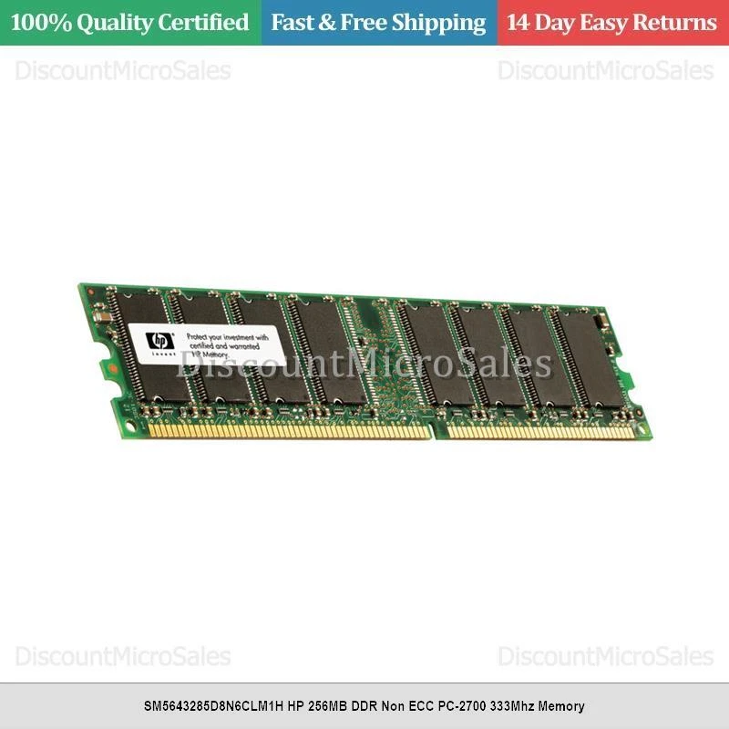 SM5643285D8N6CLM1H HP 256MB DDR Non ECC PC-2700 333Mhz Memory - Image 1 of 1