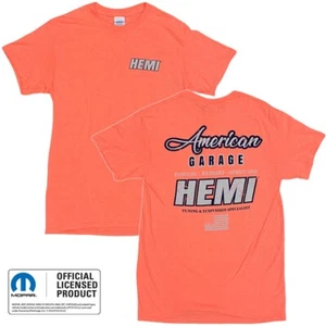 Dodge Mopar Hemi Men's American Garage Tee T-Shirt - Orange - Picture 1 of 4