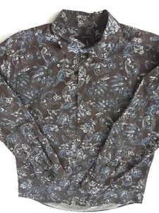 Structure Men's Paisley Long-sleeved button up shirt size medium brown blue - Picture 1 of 13