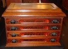 4 Drawer Walnut Antique Spool Thread Cabinet With  Lift Lid-----15796