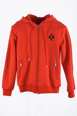 Sudadera con capucha premium con cremallera completa para hombre con bolsillo con cremallera 100 % algodón negra; roja Foto 1 de 3