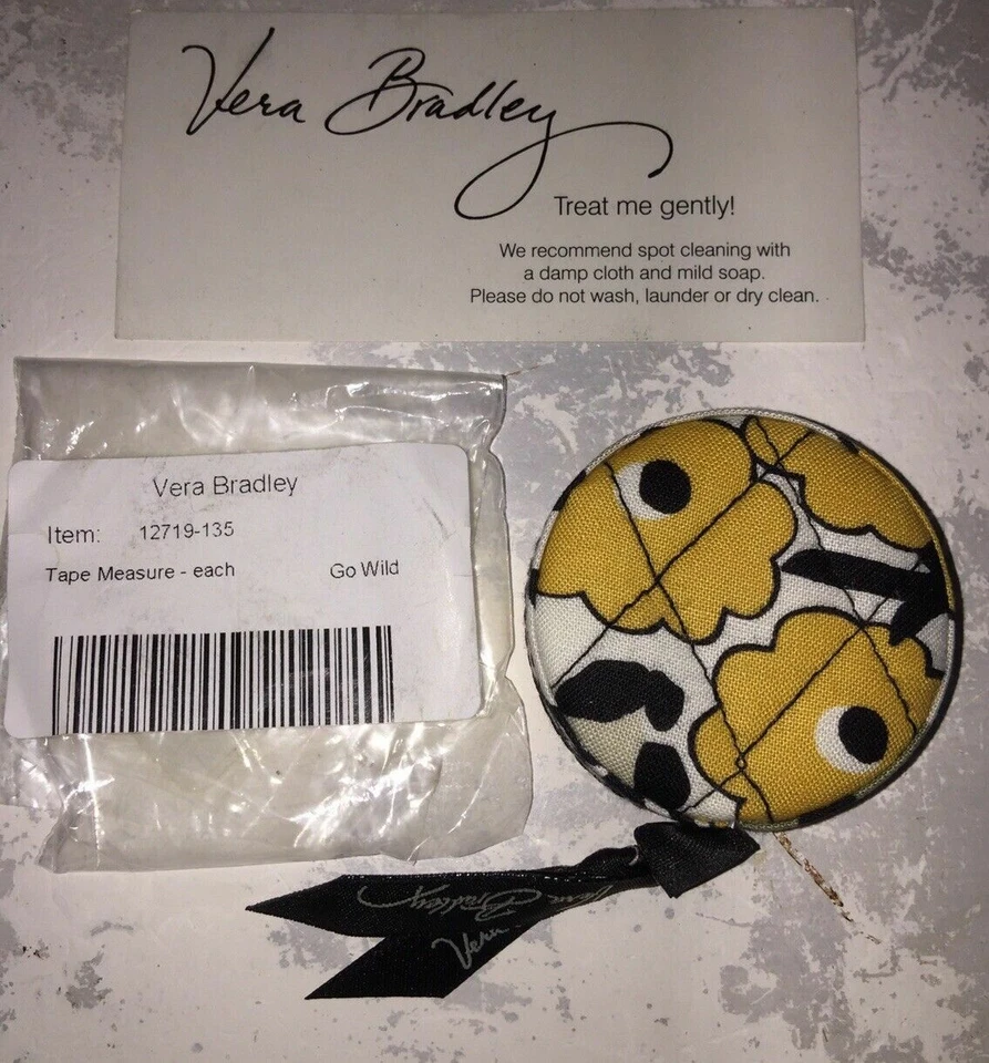 NEW VERA BRADLEY 60" Tape Measure  2" ROUND CHOOSE YOUR PATTERN  NIP *RETIRED - Image 1 of 1