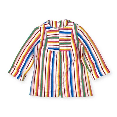 Chaqueta de playa vintage de mujer años 60 70 de tela de rizo a rayas con cremallera Foto 1 de 4