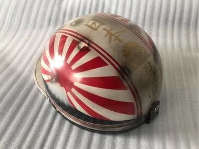 NBS Japan Cork Half Helmet Fuji Rising Sun Distressed Paint Vintage Bosozoku - Image 1 of 4