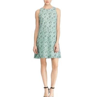 Vestido American Living Ralph Lauren 10 Azul Verde Negro Encaje Elástico Lavable NUEVO Foto 1 de 4