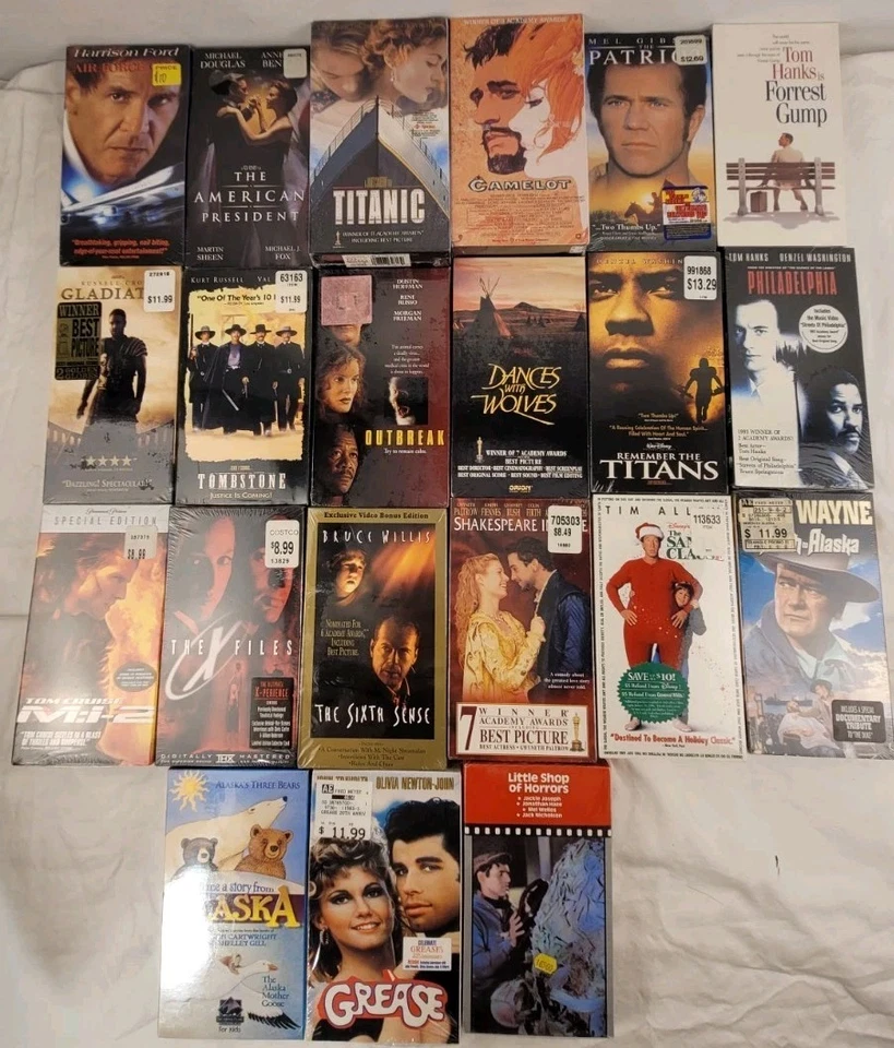 Lot of 21 New Sealed VHS Tapes Forrest Gump Titanic Dances Wolves Tombstone More - Image 1 of 4