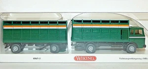 Wiking Mercedes-Benz LP Cattle Truck & Trailer green 1:87 scale - Picture 1 of 1