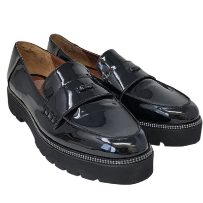 Franco Sarto Brody Mocasines Mujer 9 Negro Imitación Charol Grueso Academia Foto 1 de 4