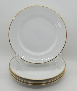 4er Set PIER 1 Porzellan Salatteller weiß mit Goldrand, 7 1/2" TOP - Bild 1 von 4