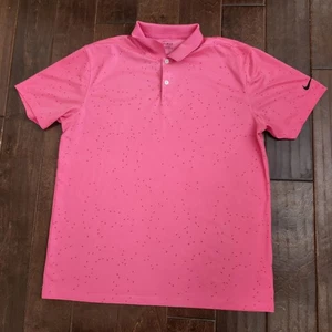 Nike Dri-FIT Polo Shirt Mens Large Pink Golf Athletic - Afbeelding 1 van 16