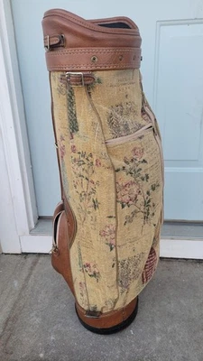 Bolsa de golfe vintage feminina tapeçaria com capa de chuva original vinil - Imagem 1 de 4