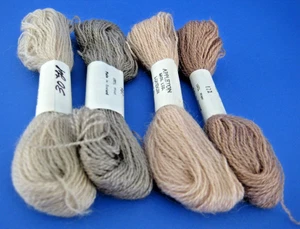 Lote de 4 madejas de hilo de tapiz de lana Appleton Bros marrón #122 #202 #981 #982 - Imagen 1 de 3