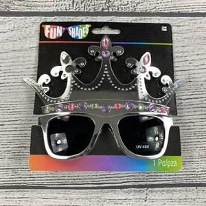 Fun Shades mit UV 400 Silber Krone Prinzessin Schmuck Diva Fun Party Brille NEU - Bild 1 von 1