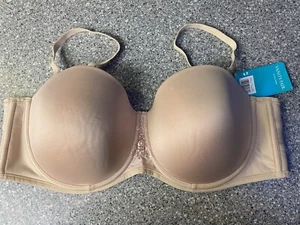 Vanity Fair Beauty Back Full Figure Strapless Bra Rose Beige 74380 44DD NWT - Picture 1 of 5