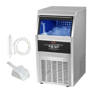 Commercial Ice Maker Stainless Steel Undercounter Ice Cube Machine Freestanding - Picture 1 of 10