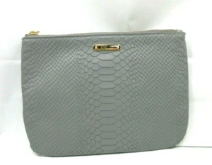 GiGi New York All-in-One 9x7" Leder Clutch geprägt Python schiefergrau - Bild 1 von 5