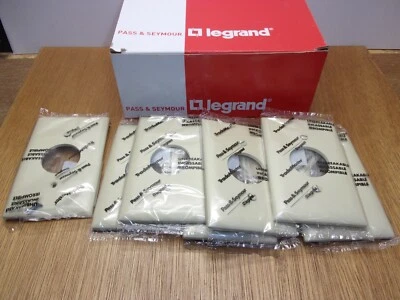 (数量.7) Pass & Seymour Legrand 象牙色 1 Gang 单座插座墙板 — 第 1/4 张图片