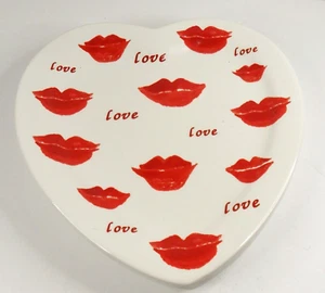 Deko Valentinstag Teller Red Lips Love Keramik Pottery Maxcera Schale 2 - Bild 1 von 6