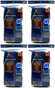 24 Blue Gray Red Knit Boxers Medium M 32-34 Inch Fruit Of The Loom M 81-86 CM - Picture 1 of 6