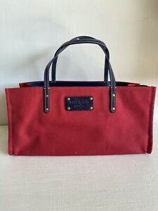 Kate Spade Baylor Red Black Canvas Purse Satchel New with Tags