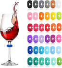 36 Stck Glasmarkierer, Glasmarker, Glas Markierung Silikon, Wein Marker, Trinkg