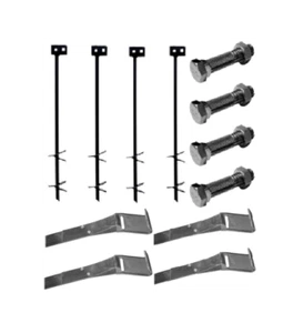 Mobile Home Part Set of 4 Auger Anchors; 4-8 ft Frame Strap, 4 Bolts