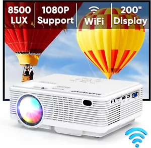 Hanwind Portable WiFi Projector 8500L 1080P-TV Stick, HDMI, Phone, PS5, USB-NEW! - Picture 1 of 7