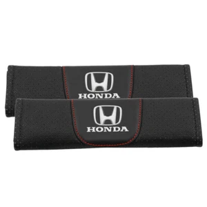 2pcs Black Leather Car Seat Belt Cover Shoulder Pads Cushion for Honda auto - Picture 1 of 6