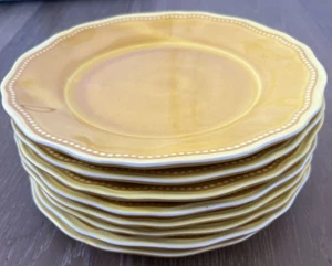 Juego de 8 - LE REGALOS Antiqua Provence Melamina Almuerzo Platos Amarillos - Imagen 1 de 7