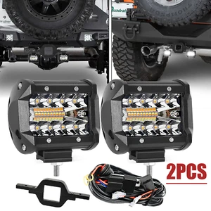 4'' LED Work Light Pods Driving Backup Reverse Car Truck Tow Hitch Mount Bracket - Picture 1 of 12