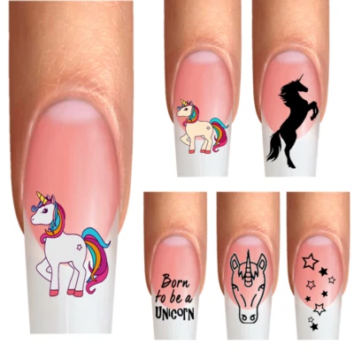 CREATIV.ARTS Wrap Nail Tatuaggi Unicorno Unicorno Fiaba Preferiti Bambini Cavallo Arcobaleno Trend