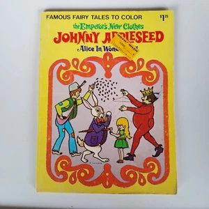 alice in wonderland Coloring Book Johnny Appleseed Some pages colored Waldman - Picture 1 of 12