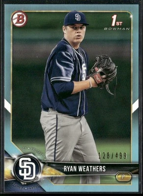 2018 Bowman Draft #BD-182 Ryan Weathers Sky Blue #/499 - Image 1 of 2