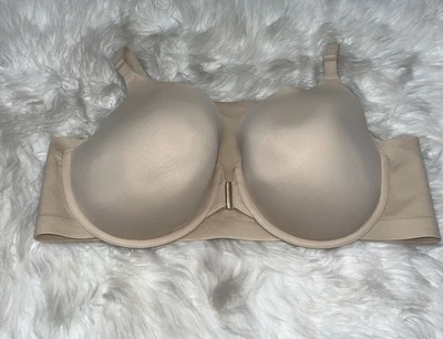 Sujetador Cacique ligeramente forrado cobertura completa para mujer talla 46DD beige cierre frontal Foto 1 de 4