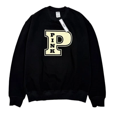 Nueva sudadera Victoria’s Secret ROSA para mujer talla XS polar cuello redondo negra Foto 1 de 4