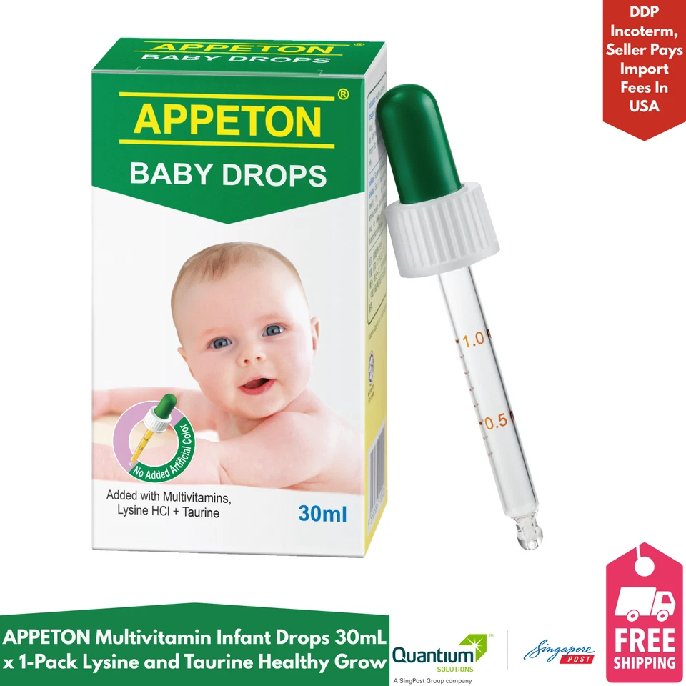 APPETON Gotas Multivitamínicas Infantiles 30 ml x 1 Paquete Lisina y Taurina Crecimiento Saludable Foto 1 de 4