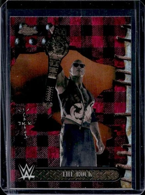 2025 Topps Chrome WWE Cactus Jack The Rock Red and Black Refractor #75 - Image 1 of 2