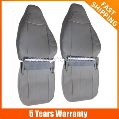 For 03-14 Chevy Express 1500 2500 Van Driver & Passenger Leather Seat Cover Gray Foto 1 de 4