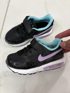 INFANTS NIKE AIR MAX ST BLACK PURPLE TEAL TRAINER 653822-007 BABY SHOES 8C/9C/10 - Picture 1 of 6