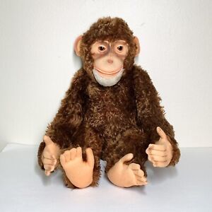Vtg Steiff Jocko Mohair Monkey Chimpanzee 24" Long 15" Sitting Jointed Squeaker