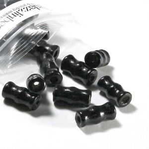 100 Hand Cut Black Boxwood Bamboo Wooden Loose Wood Tube Beads With 3mm Hole