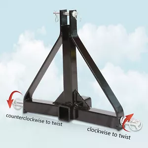 HECASA 3 Punti 3 PT Rimorchio 2" Ricevitore Gancio Traino Timone Adattatore CAT 1 Trattore - Foto 1 di 16