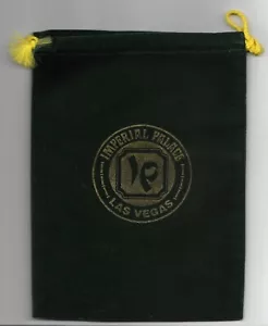 BOLSAS DE PREMIO VINTAGE VERDE IP, IMPERIAL PALACE HOTEL & CASINO DRAW STRING -6 X 8" - Imagen 1 de 2
