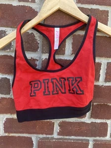 Victoria’s Secret Pink Sports Bra Red & Black Size Small (v) - Picture 1 of 3