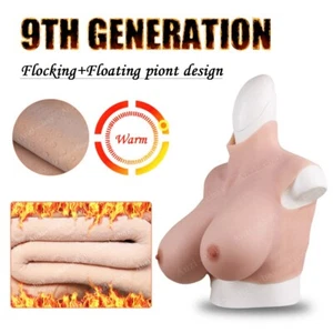 9th B-K Taza Silicona Formas de Pechos Tetas Falsas Placas de Pecho en Diseño Flocado - Imagen 1 de 14