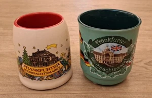 Frankfurter Weihnachtsmarkt Souvenir Mohaba Krug Tassen x 2 deutsche Weihnachten - Bild 1 von 7